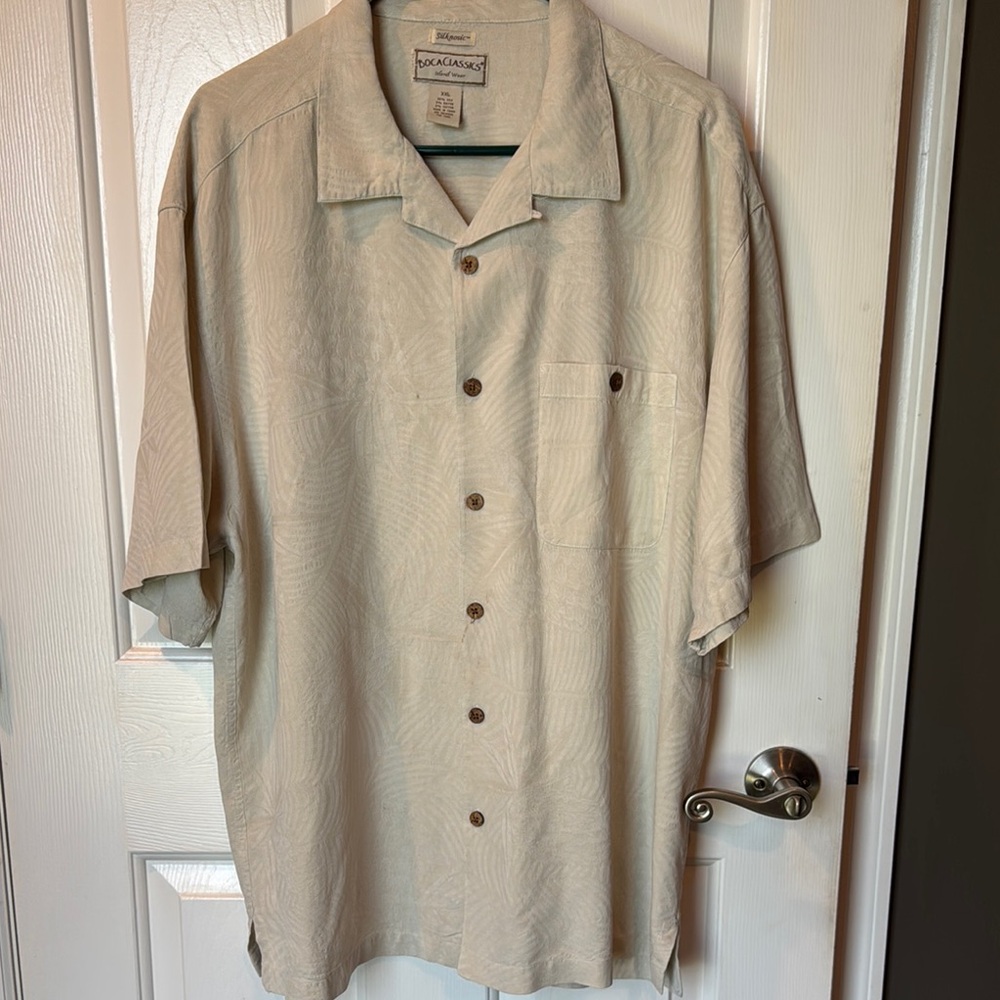 Tommy Bahama Men's Cream Shirt